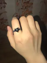Anillo de circonia cúbica con forma de corazón negro para parejas, sortija, Zirconia, circonita, zirconita, zirconita, circón, estilo romántico, Popular, aniversario de boda