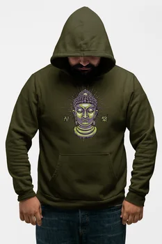 

Angemiel Wear Bronze Buddha Green Men 'S Hooded Sweatshirt