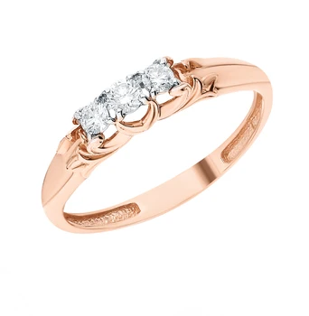 

Gold ring with diamonds sunlight sample 585