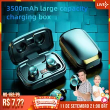 TWS Bluetooth 5.0 Earphones 3500mAh Charging Box Wireless Headphone 9D Stereo Sports Waterproof Earbuds Headsets With Microphone