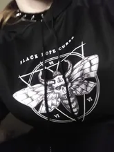 Sudadera con capucha de Devil winter para mujer, nueva oscura, punk, Vintage, Harajuku, informal, con estampado de dibujos animados, de talla grande, gótica, holgada