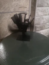 Wood Burner Stove-Fan Fireplace Heat-Powered 4-Blade Log Heat-Distribution Black Home
