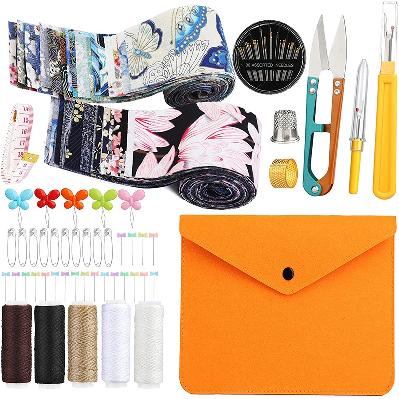 

Dailylike, хлопковая ткань для квилтинга, тканевые пучки + швейная нить + шовный рыхлитель + иглы для ручного шитья + игольчатая нить