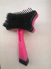 Cepillo para mascotas cepillado de pelo de plástico automático herramienta de eliminación de perro gato peine de pelo suelto para caras de mascotas boquilla de piel aseo azul, rosa, naranja
