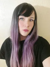 LOUIS FERRE negro Rosa rojo pelucas Cosplay largo recto Ombre peluca sintética con flequillo negro las mujeres Afro resistente al calor de fibra