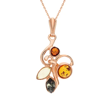 

Silver Pendant with amber sunlight