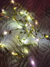 Tiny leaf garland fairy light decor LED Copper Wire string lights for Wedding forest