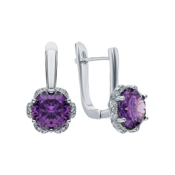 

Silver earrings with cubic zirconia sunlight sample 925