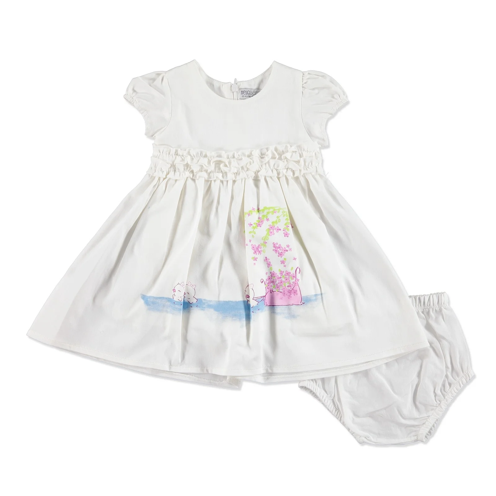 

ebebek HelloBaby Summer Baby Girl Dot Flower Dress Panty Set