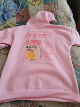 Sweatshirts Hooded Long-Sleeve Printed Female Thick Cute Cartoon Back Velvet