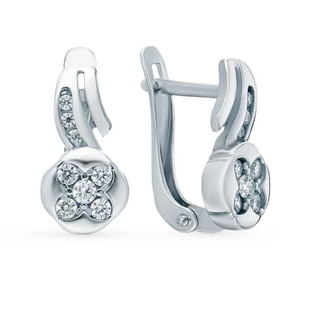 

Silver earrings with cubic zirconia sunlight sample 925