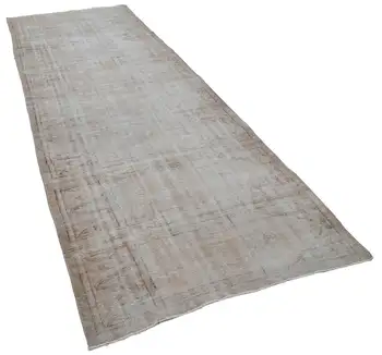 

134x384 Cm Beige Handmade English Vintage Runner Rug-4x13 Ft