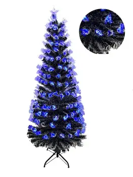 

SZ Árbol de Navidad Color Negro Nevado con Luces Intermitentes Azul - 4 Tamaños