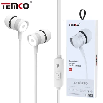 

Headset with microphone and jack connector 3,5mm black and white EA05 helmets for mobile and computer. TEMCO