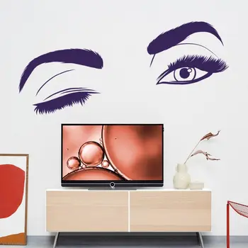

One Eyed Wink Eyebrow Silhouette Wall Sticker Vinyl Art For Home And Beauty Salon Mural Decoration A001618