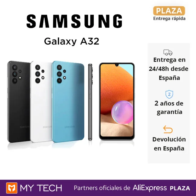 Nuevo  Samsung Galaxy A32, Smartphones 4GB+128GB , 6.5" Super AMOLED, 4 cámaras 64MP, selfie 13MP, 5000mAh, carga rápida 15W, Octa Core GR6JeXpdLzk