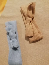 Accesorios para bebé niña, turbante sólido con nudo, diademas con lazo, diadema de punto de conejo, regalo al por mayor, 2019