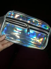 Riñonera holográfica láser para mujer y niña, riñonera delgada brillante de neón de PU, bolsillo de cuero para fiesta de viaje, 2019