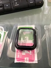 Protector de pantalla de cristal + cubierta para Apple Watch, 44mm, 40mm, 42mm, 38mm, accesorios de parachoques para Apple Watch series 5 4 3 SE 6