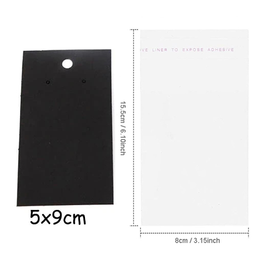 sets Kraft Paper Cards Jewelry Necklace Earring Display Holder with Self Adhesive OPP Bags Personal Business Retail Packaging