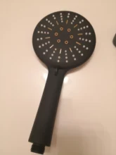 Shower-Head Wall-Mounted Hand-Held Black 3-Function with Matte