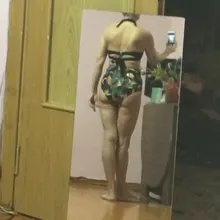 Bikini Bodysuit Biquini Swimwear Women Sexy HALTER High-Waist Plus-Size Summer XXL