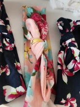 2 unids/set mamá y bebé madre bebé turbante de la hija de mamá de conejo diadema para orejas impresión Floral padre-hijo accesorios para el cabello