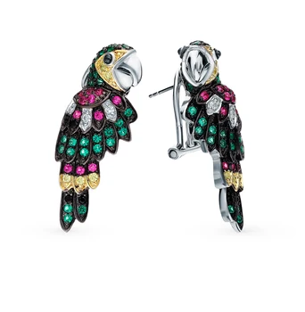 

Silver earrings with corundum and cubic zirconia sunlight sample 925