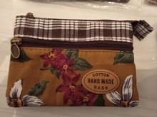 Monedero de tela de algodón multicapa con flores para mujer, cartera para tarjetas de mujer, bolso cambiador pequeño Retro de lona, bolsa de mano para mujer