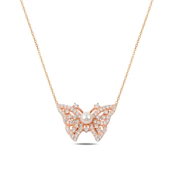 

KUTAYDAN Zircon Cubic Zirconia Butterfly Pendant 925 Sterling Silver