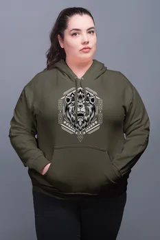 

Angemiel Wear Motif Lion Green Women 'S Hooded Sweatshirt