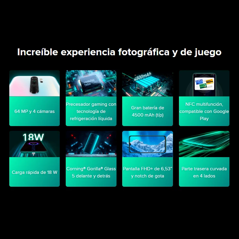 Xiaomi Redmi Note 8 Pro Smartphone(6GB RAM 128GB ROM telefono movil free new NFC android Quad camer