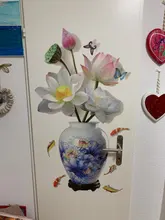 Vase Wall-Stickers Flower Room-Decoration Bedroom Living-Room Pvc Vinyl Chinese-Style