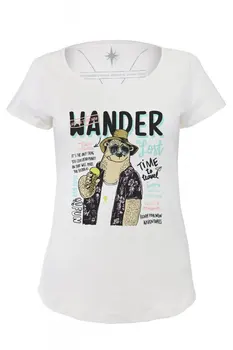 

Angemiel Wear Wander Holiday-Makers Bear Cotton White Women 'S T-Shirt