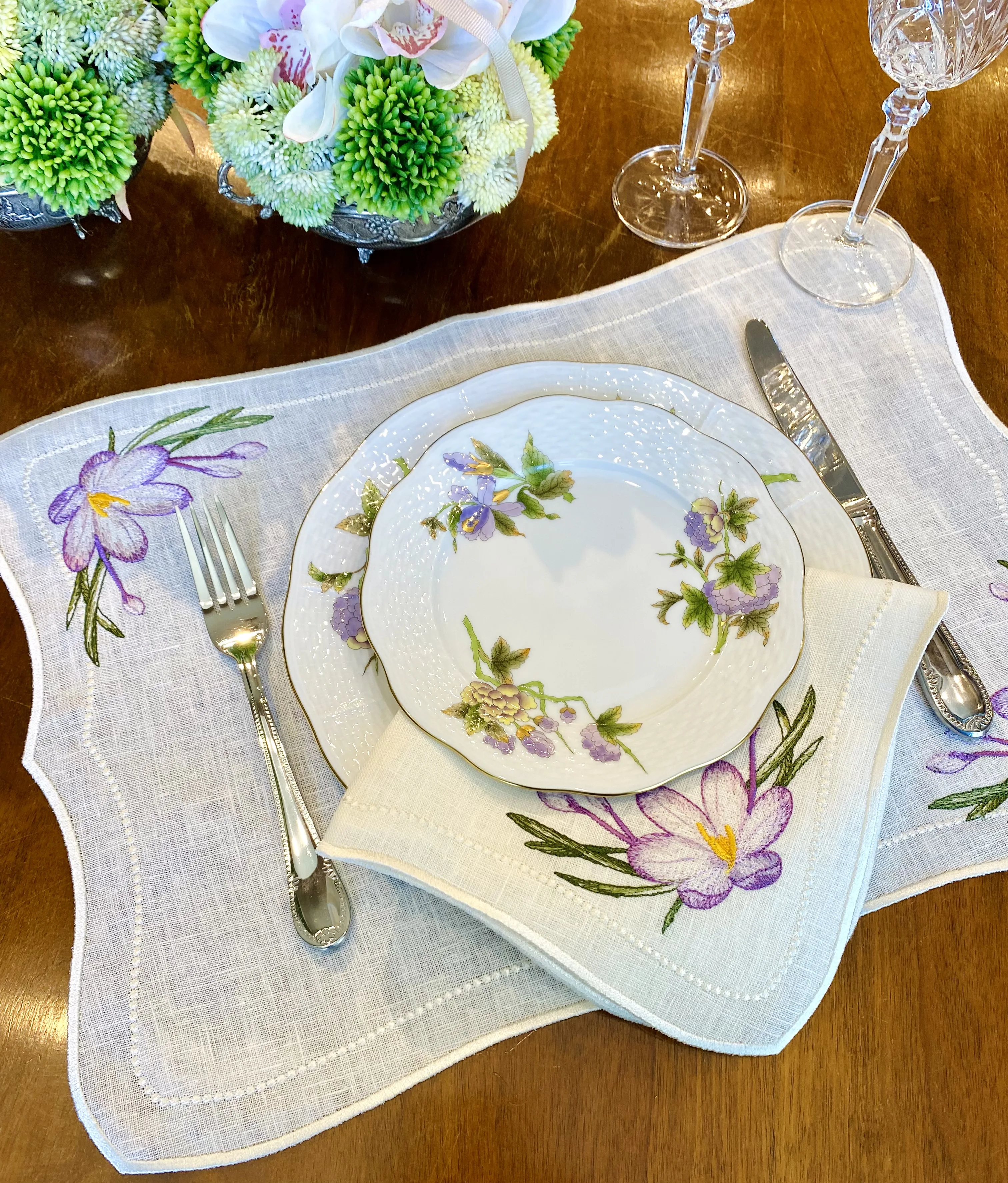 

Home Decoration Serving Napkin 6 or 12Pcs Napkins Linen Fabric for Table Dinner Napkins Presentation Flower Design