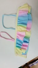 Conjunto de Bikini de dos piezas para niña adolescente, traje de baño con estampado de arco iris, bañadores para niño/a, ropa de playa, 3 ~ 14 años