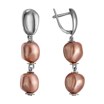 

Silver earrings with pearls Sint.