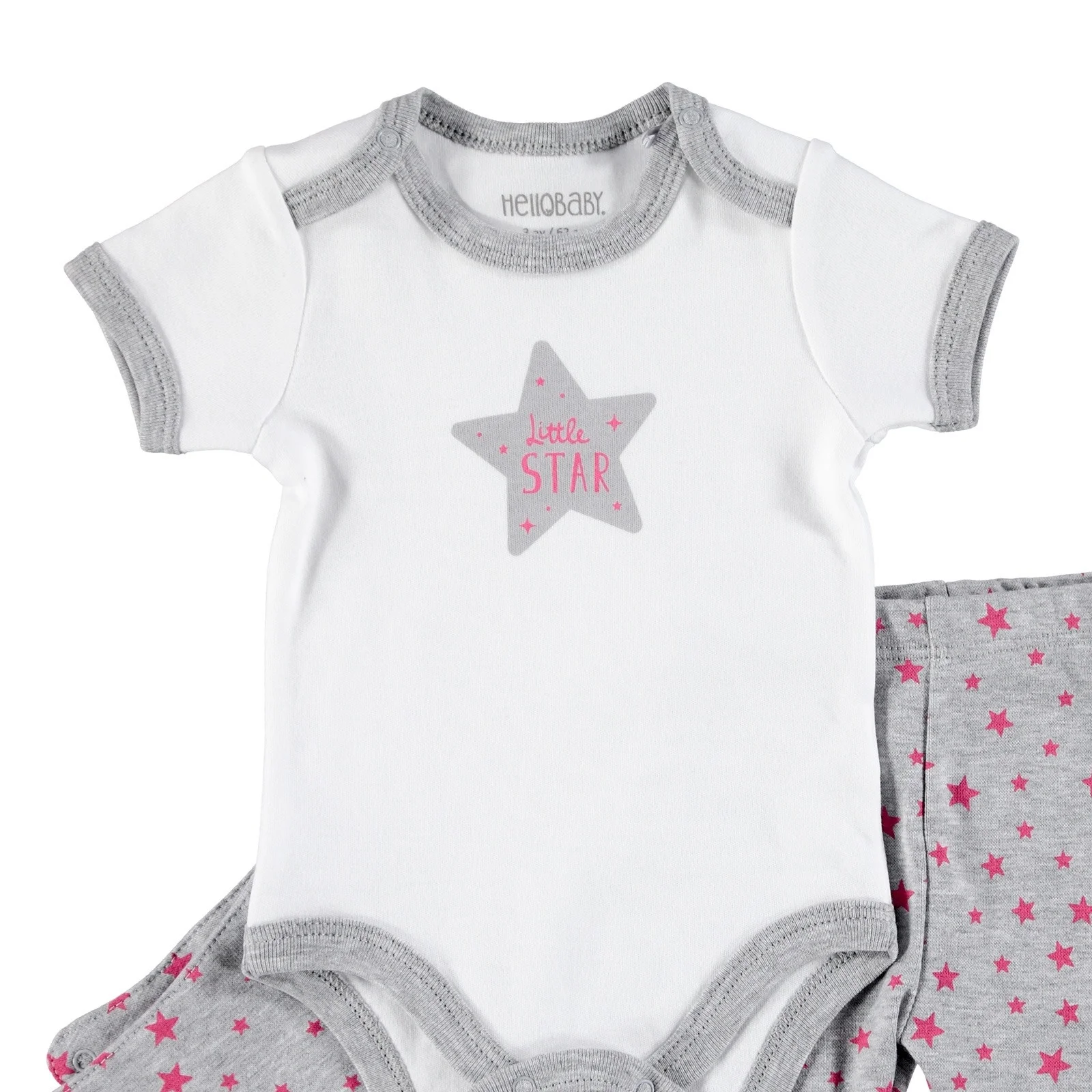 Ebebek HelloBaby/комплект из 3 предметов: боди с короткими рукавами и принтом звезд шарфа|