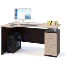 Стол компьютерный СОКОЛ КСТ-104.1 венге/беленый дуб правый