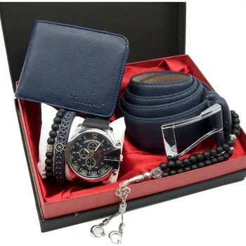 

Spectrum Men's Watch + Wallet + Belt + 2 Pieces Bracelet + Rosary Gift Set