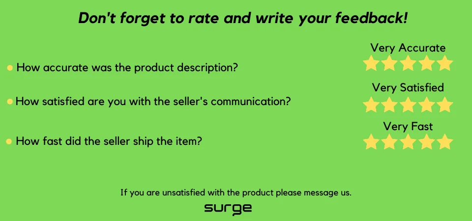 Don't forget to rate and write your feedback! (3)