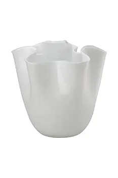 

Venini Opal vase medium white handkerchiefs Milkwhite of Fulvio Bianconi 700.02