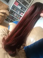 LOUIS FERR-pelucas sintéticas de pelo largo ondulado para mujeres negras, ombré, vino tinto, con flequillo, pelo resistente al calor, estilo africano y americano