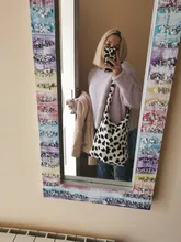 Bolso de mano con estampado de vaca para mujer, bandolera de gran capacidad, informal, sencilla, a la moda