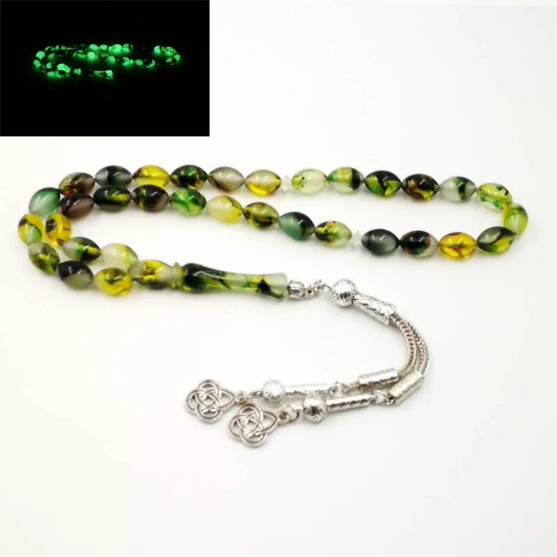 Green Tasbih Special Luminous Resin Muslim Rosary Everything Is New Misbaha Eid Ramadan Gift Islamic 33 Prayer Beads Bracelet Strand Bracelets Aliexpress