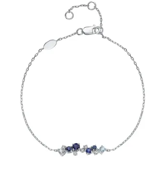 

Gold bracelet with sapphires, topaz and diamonds sunlight sample 585