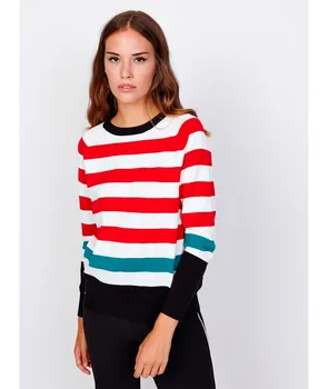 

JERSEY NERIN Stripes RED Fashion Stripes's stamping Long Sleeve Casual Women