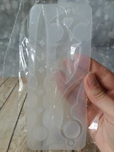 Molde de resina Epoxy para llaveros, accesorio de cristal artesanal, para defensa de los dedos, colgante, llavero, espejo, molde de silicona para Resina