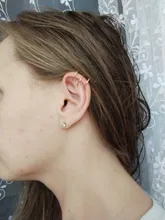 VKME-pendientes de estrella de oro sin Piercing para mujer y hombre, pendientes de Clip para la oreja de cartílago falso Simple, joyería con Clip