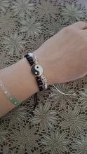 Colgante de aleación Yin y Yang Tai Chi Retro Para hombre y mujer, pulsera de cuero tejida de dos piezas en blanco y negro, regalo para parejas